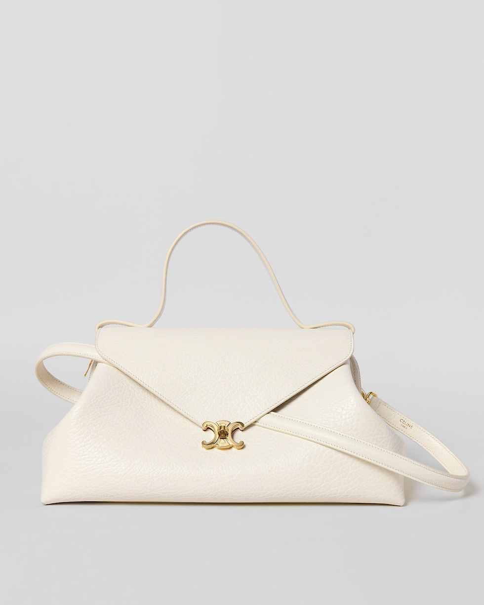 Celine Flair Bag in Creamy White XL Grained Calfskin – front view