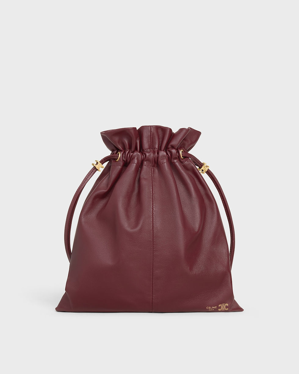 Celine Small Crystal Pouch in Syrah Lambskin – front view