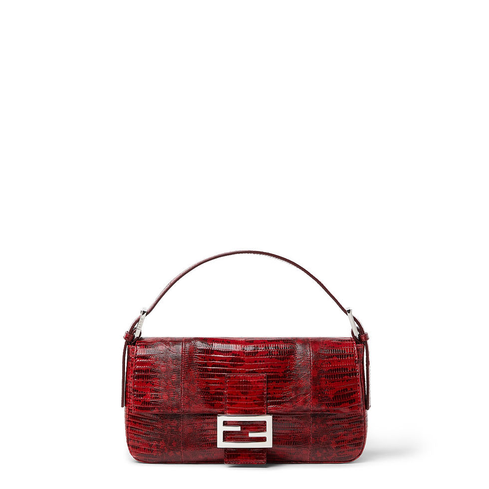 Fendi Baguette 26424 bag in red fine leather – front view