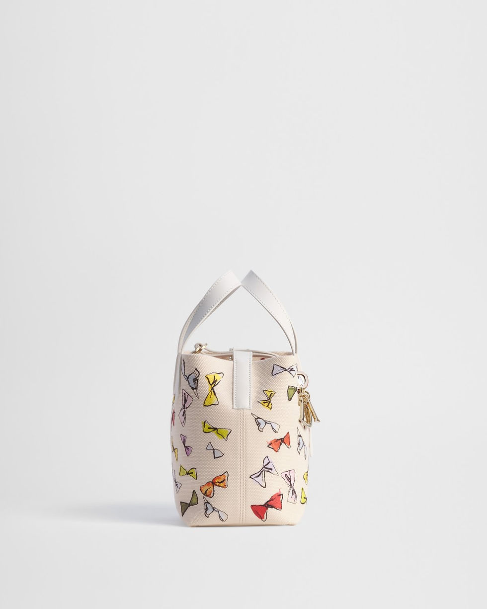 Thumbnail: Dior Dioriviera Small Toujours Vertical Tote in multicolor Dior Bows canvas – side view
