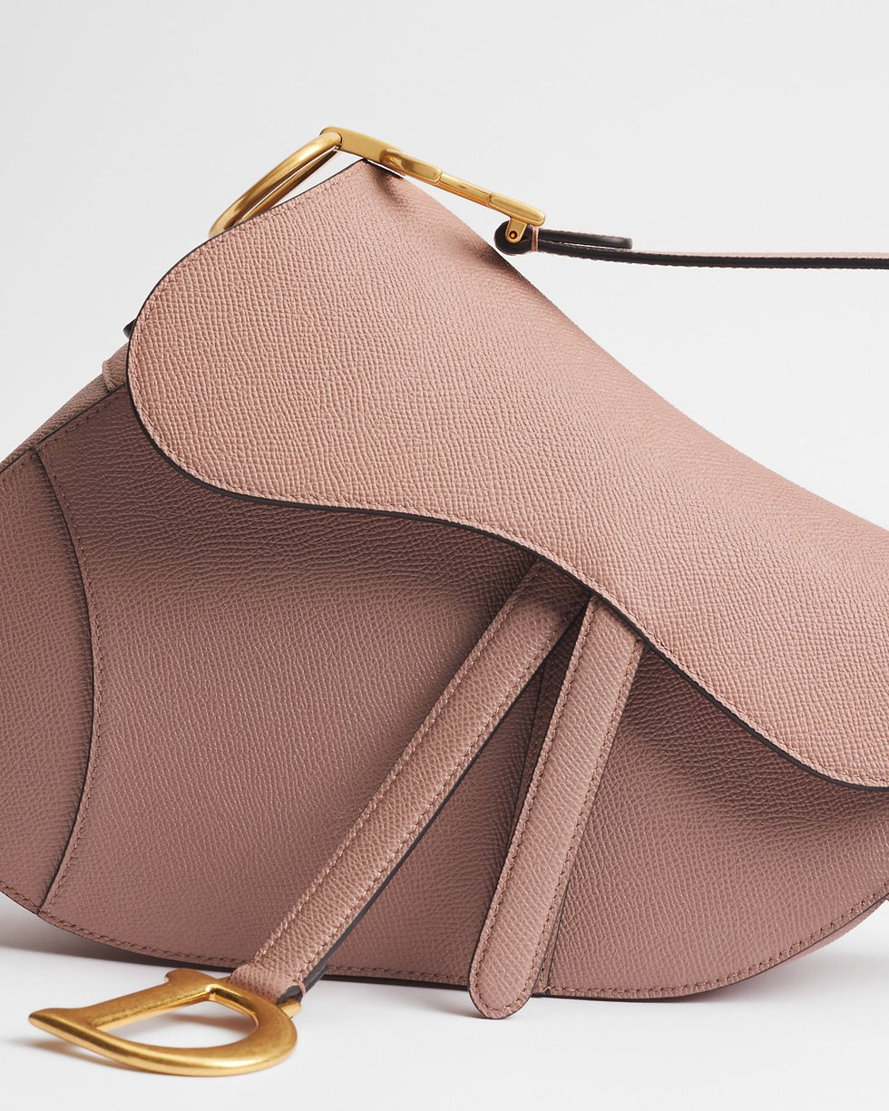 Thumbnail: Dior Saddle Bag with Strap in Blush Grained Calfskin – view 6