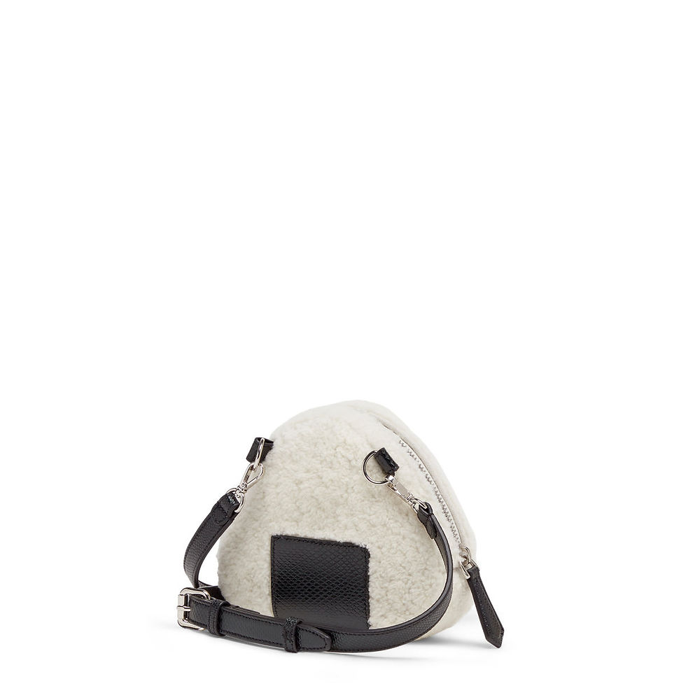 Fendi Onigiri mini bag in white curly sheepskin – view 2