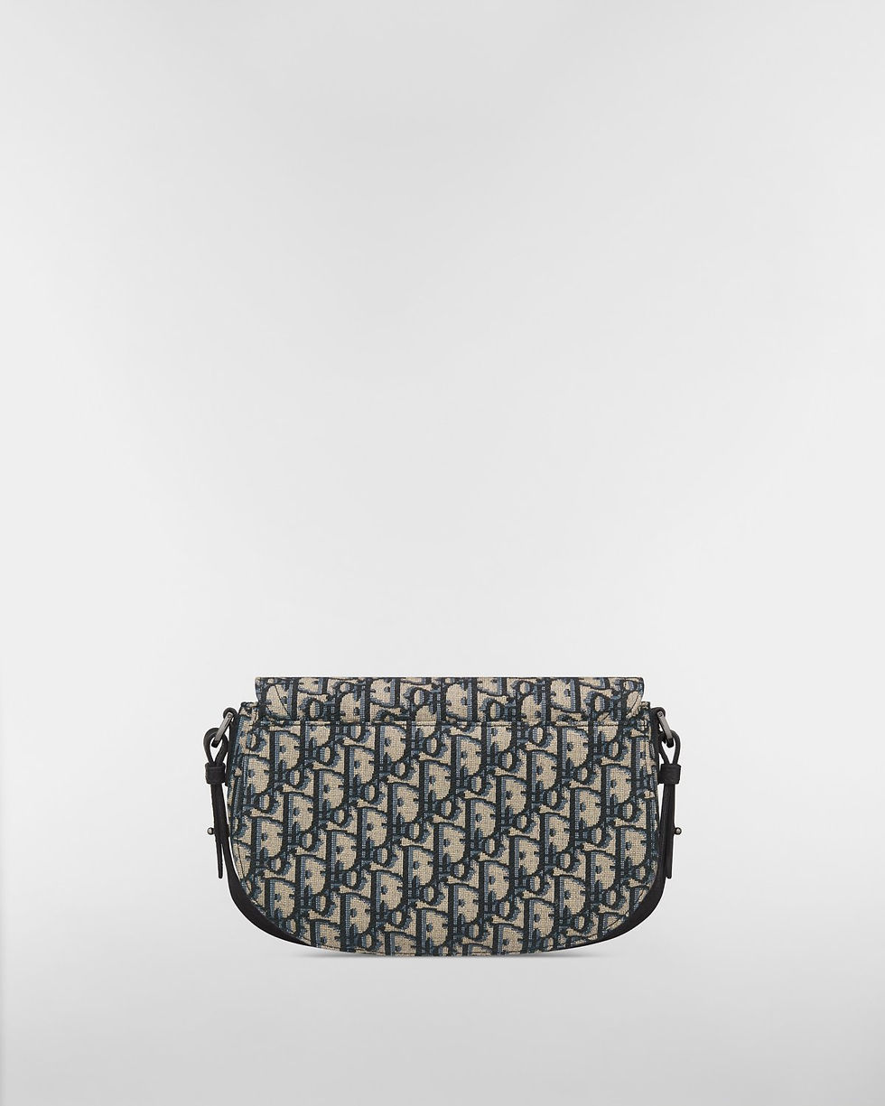 Thumbnail: Dior Saddle messenger bag in beige and black Dior Oblique jacquard – back view