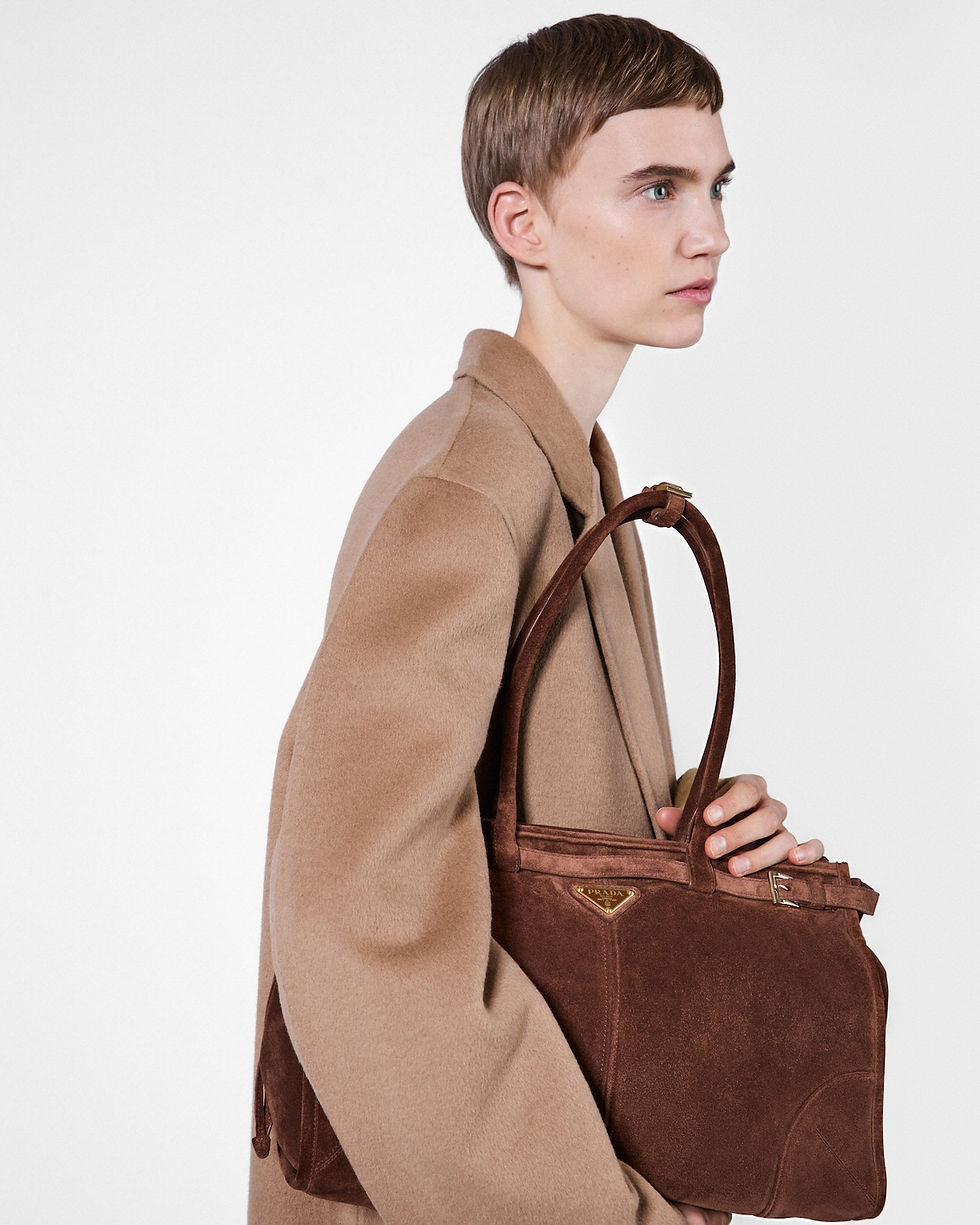 Prada Bonnie Large bag in cocoa brown suede – view 2
