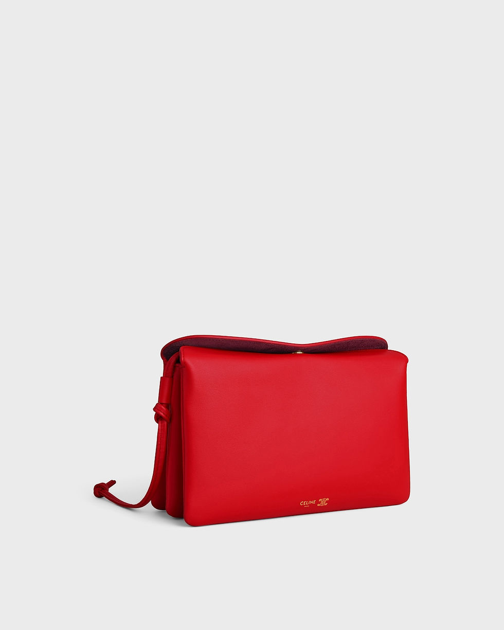 Celine Trio bag in ultra red smooth lambskin – view 2