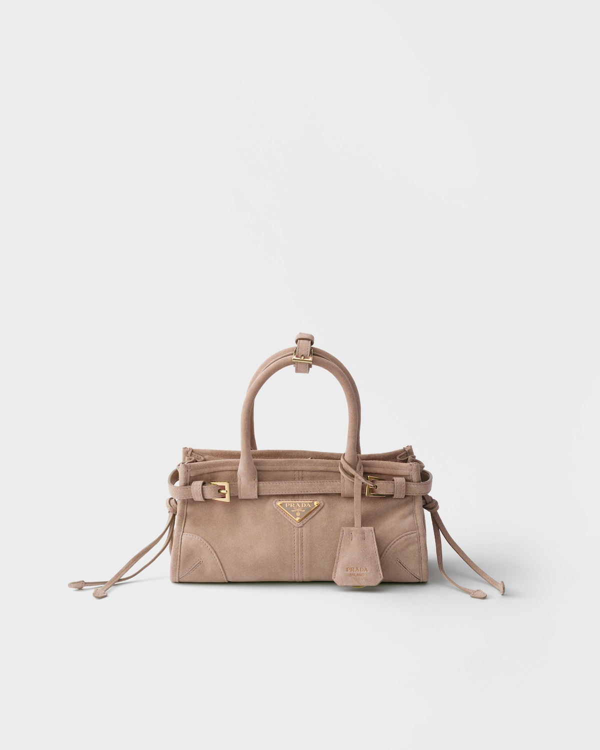 Prada Bonnie mini handbag in water lily suede – front view