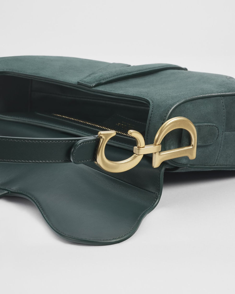 Thumbnail: Dior Saddle Bag with Strap in Polar Tree Green Suede Goatskin – view 4