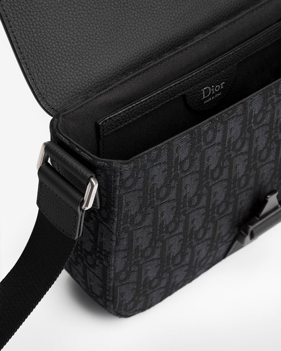 Thumbnail: Dior Saddle Heritage messenger bag in black Dior Oblique jacquard – interior view