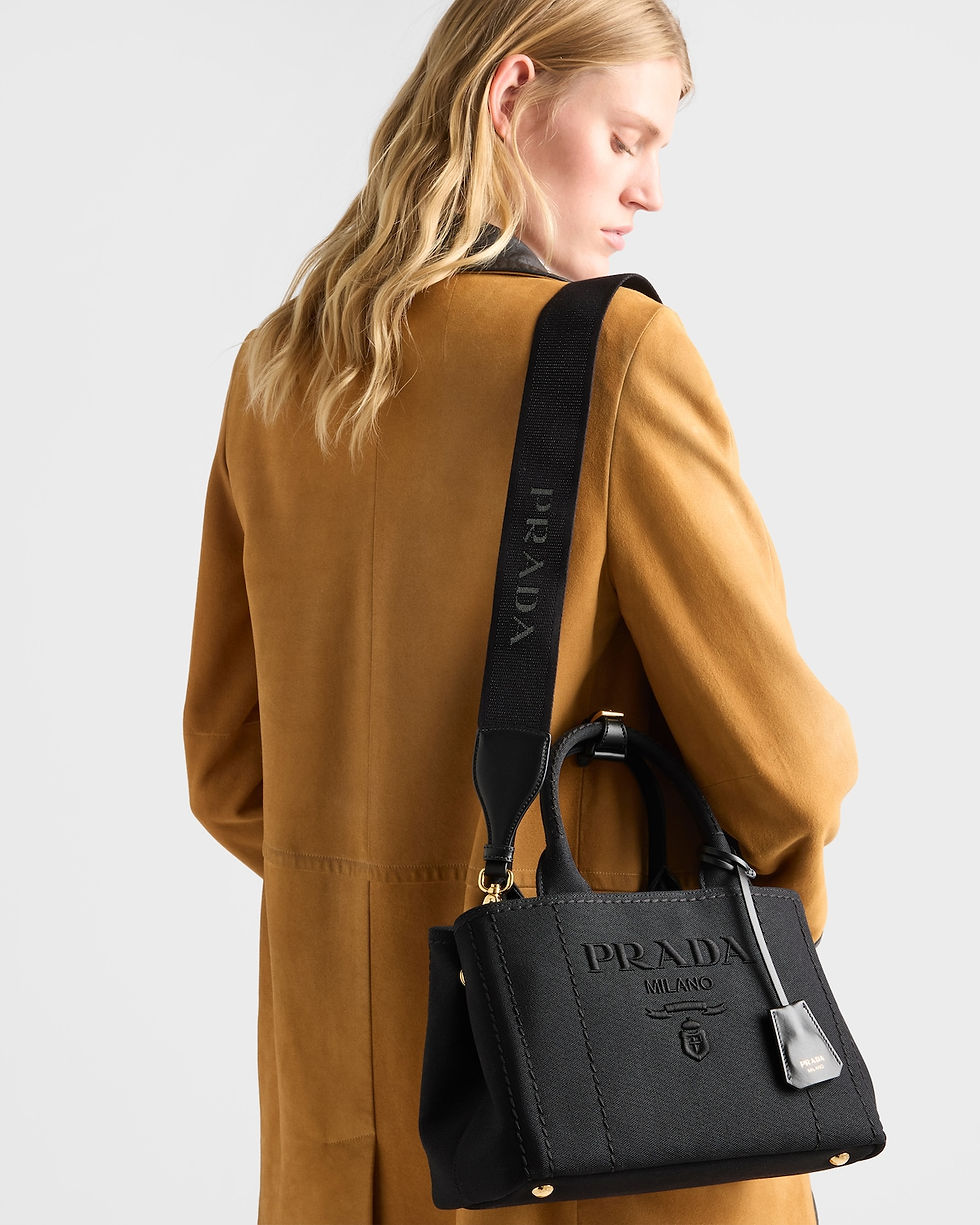 Thumbnail: Prada Jardinière small bag in black cotton canvas – view 8