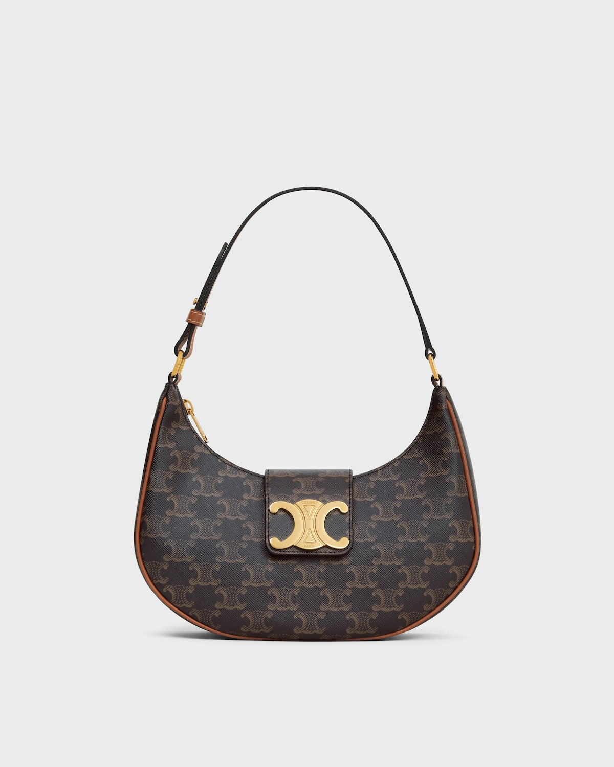 Celine Medium Ava Triomphe bag in tan Triomphe canvas and calfskin – front view