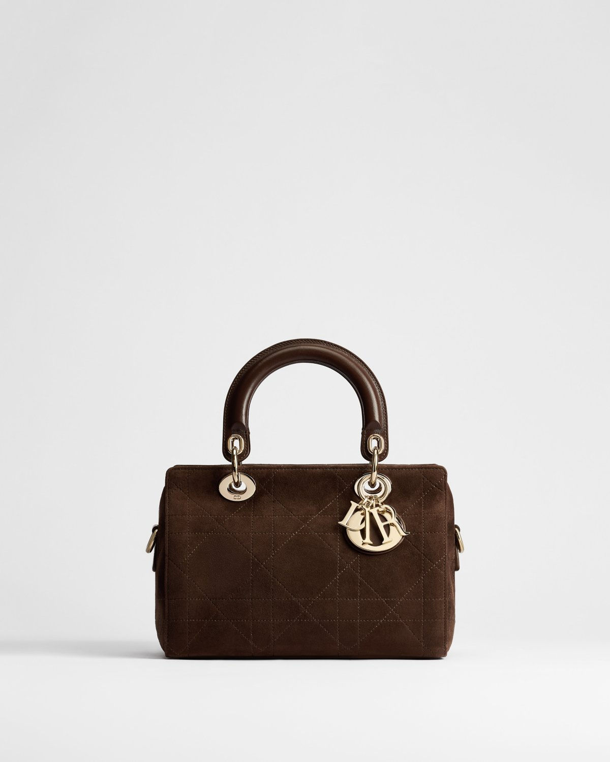 Dior Small Granville bag in brown suede, calfskin and lambskin – front view