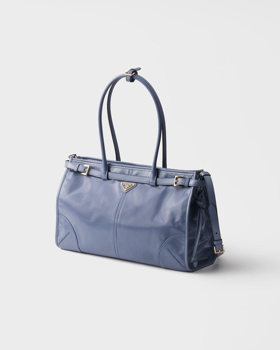Prada Bonnie Large bag in aviation blue leather – view 2