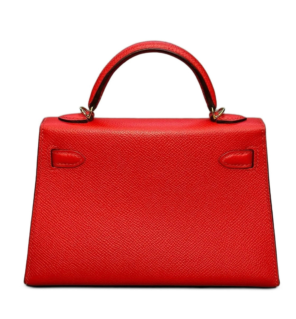 Hermès Mini Kelly Sellier 20 in red Epsom leather, back view
