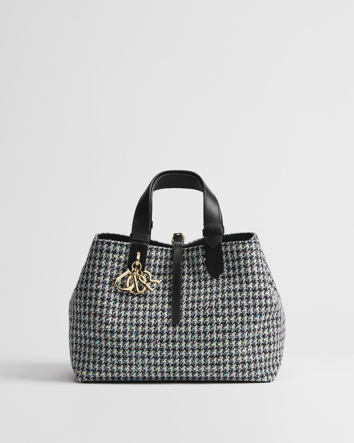Dior Toujours Medium bag in multicolor houndstooth sequin embroidery – front view