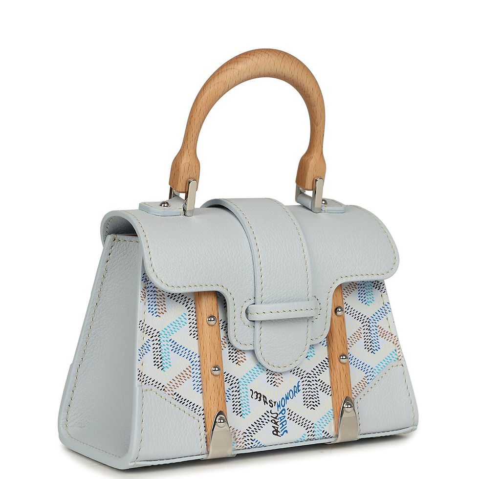 Goyard Saigon Structure Nano bag in Polar Blue Goyardine, three-quarter angle view