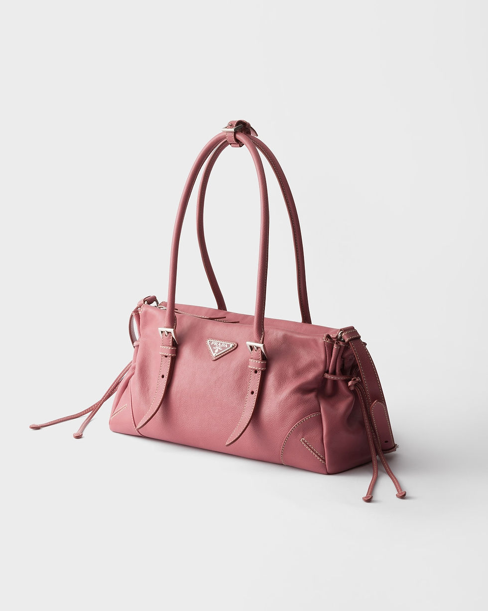 Thumbnail: Prada Karin medium tote bag in lotus pink antiqued leather – view 3