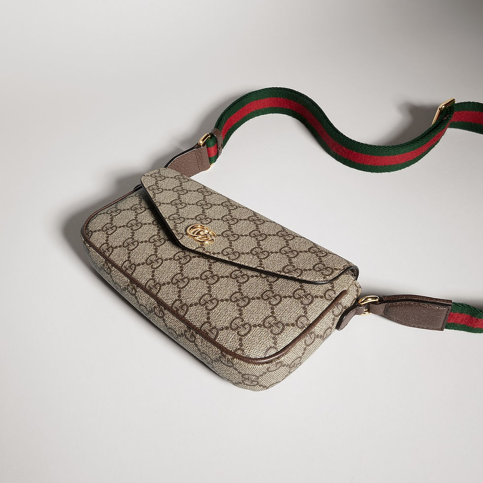 Thumbnail: Gucci Ophidia pochette - beige and ebony Supreme