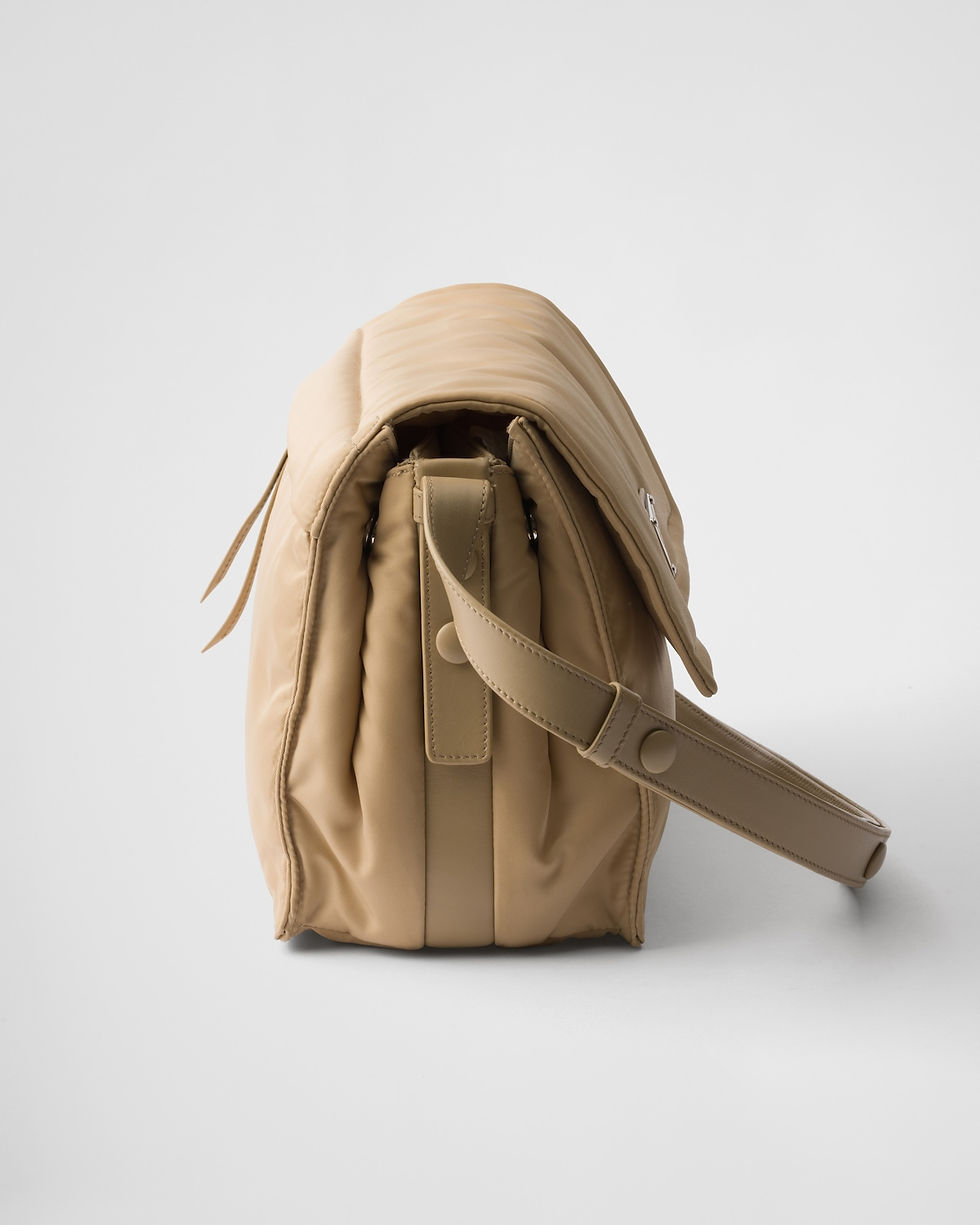Thumbnail: Prada Traveller medium shoulder bag in camel brown padded Re-Nylon – view 5