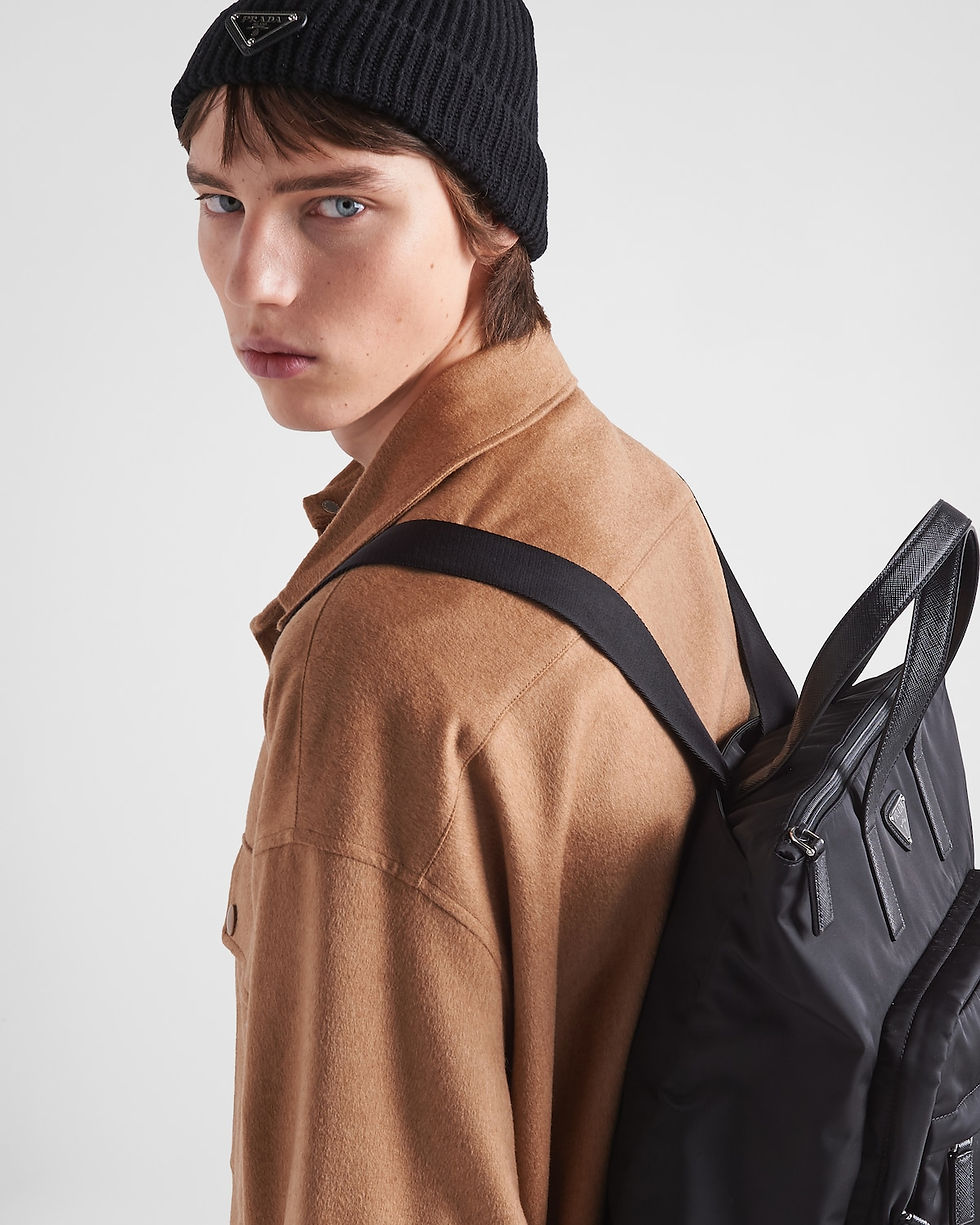 Thumbnail: Prada tote bag with zip pockets in black Re-Nylon and Saffiano leather – view 8