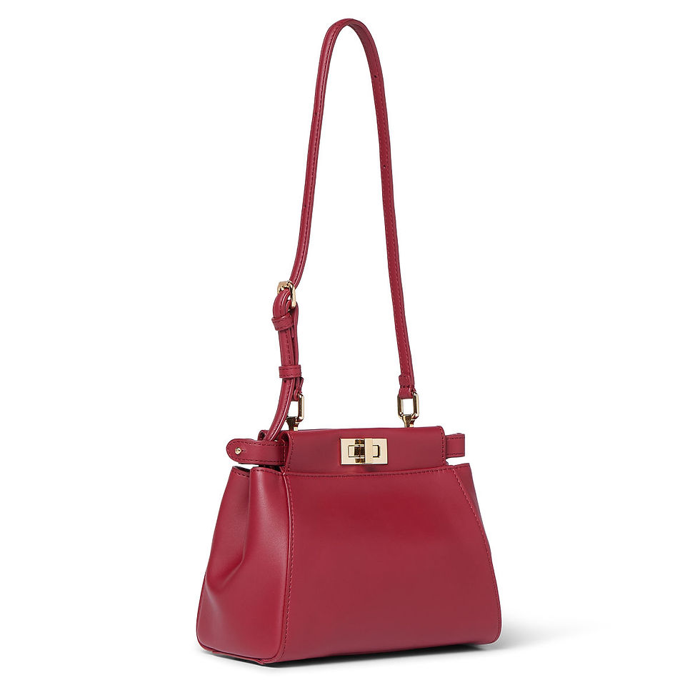 Fendi My Peekaboo XS bag in dark red calfskin – view 2