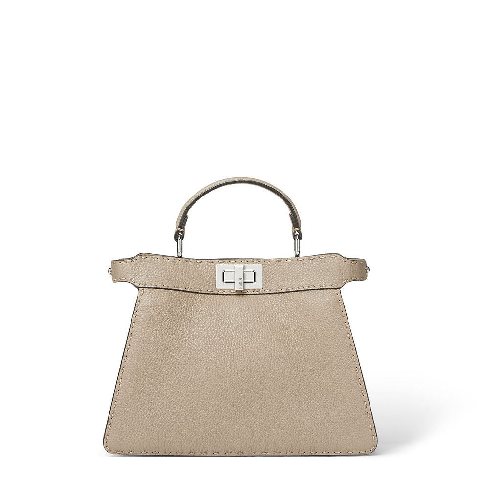 Fendi Peekaboo ISeeU Small bag in dove grey Cuoio Romano leather – front view