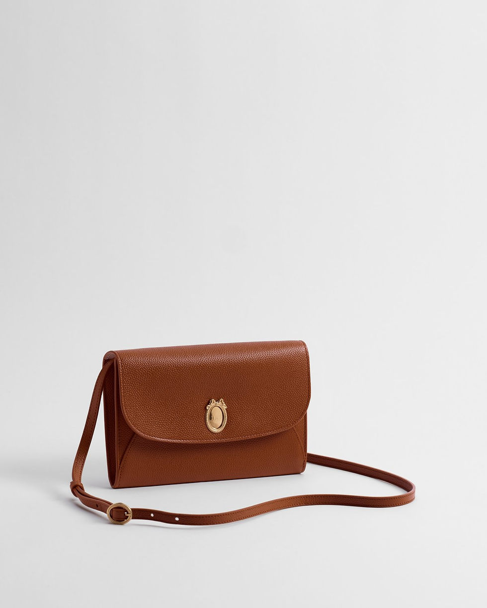 Thumbnail: Dior Médaillon Envelope Pouch with Strap in brown grained calfskin – view 3