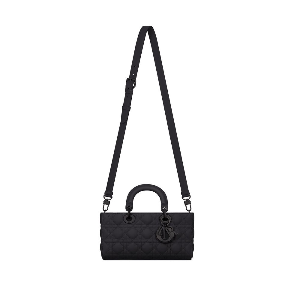 Dior Medium Lady D-Joy bag in ultramatte black Cannage calfskin – view 2