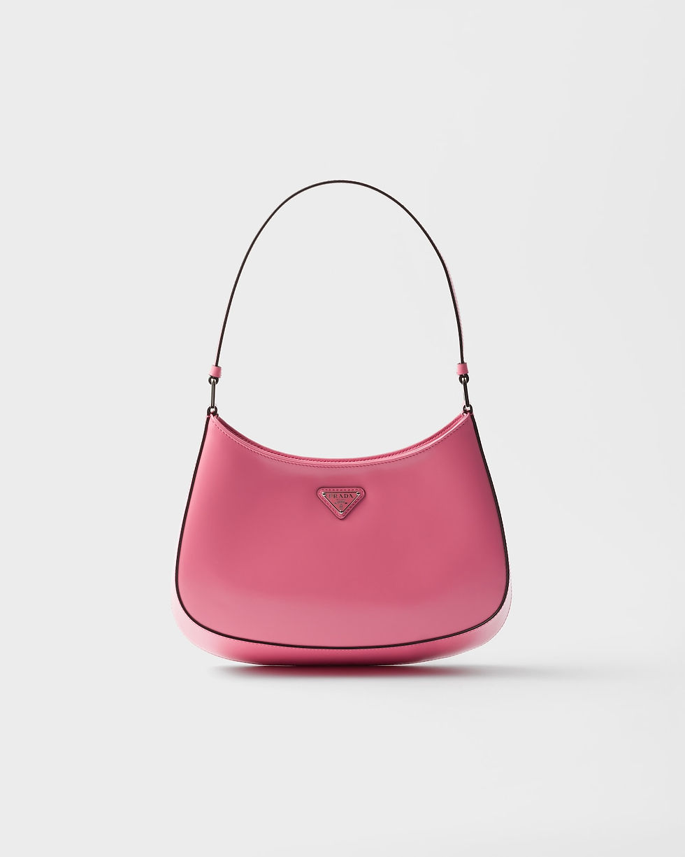 Prada Cleo hobo bag in begonia brushed leather – front view