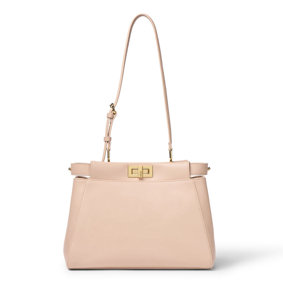 Fendi My Peekaboo Small bag in beige pink calfskin – front view