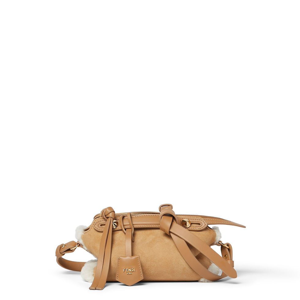 Fendi By The Way Soft Mini bag in camel merino shearling – view 2