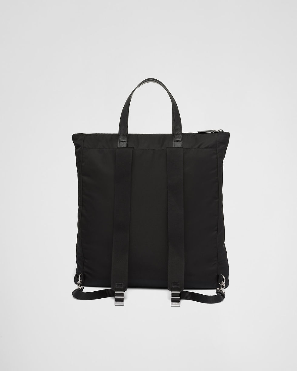 Thumbnail: Prada tote bag with zip pockets in black Re-Nylon and Saffiano leather – view 4