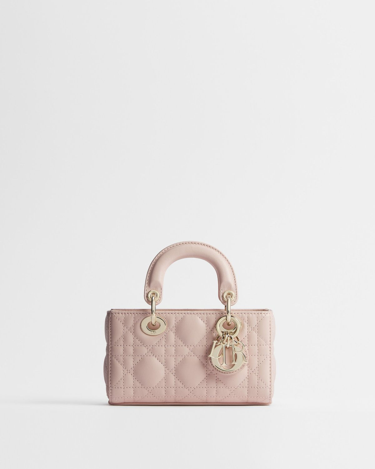 Dior Micro Lady D-Joy bag in powder pink Cannage lambskin – front view