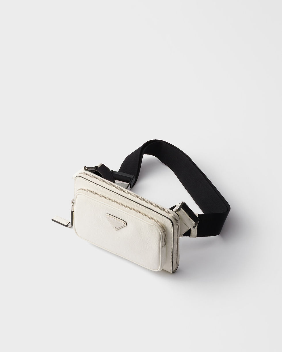 Thumbnail: Prada belt bag in white Saffiano leather – view 3
