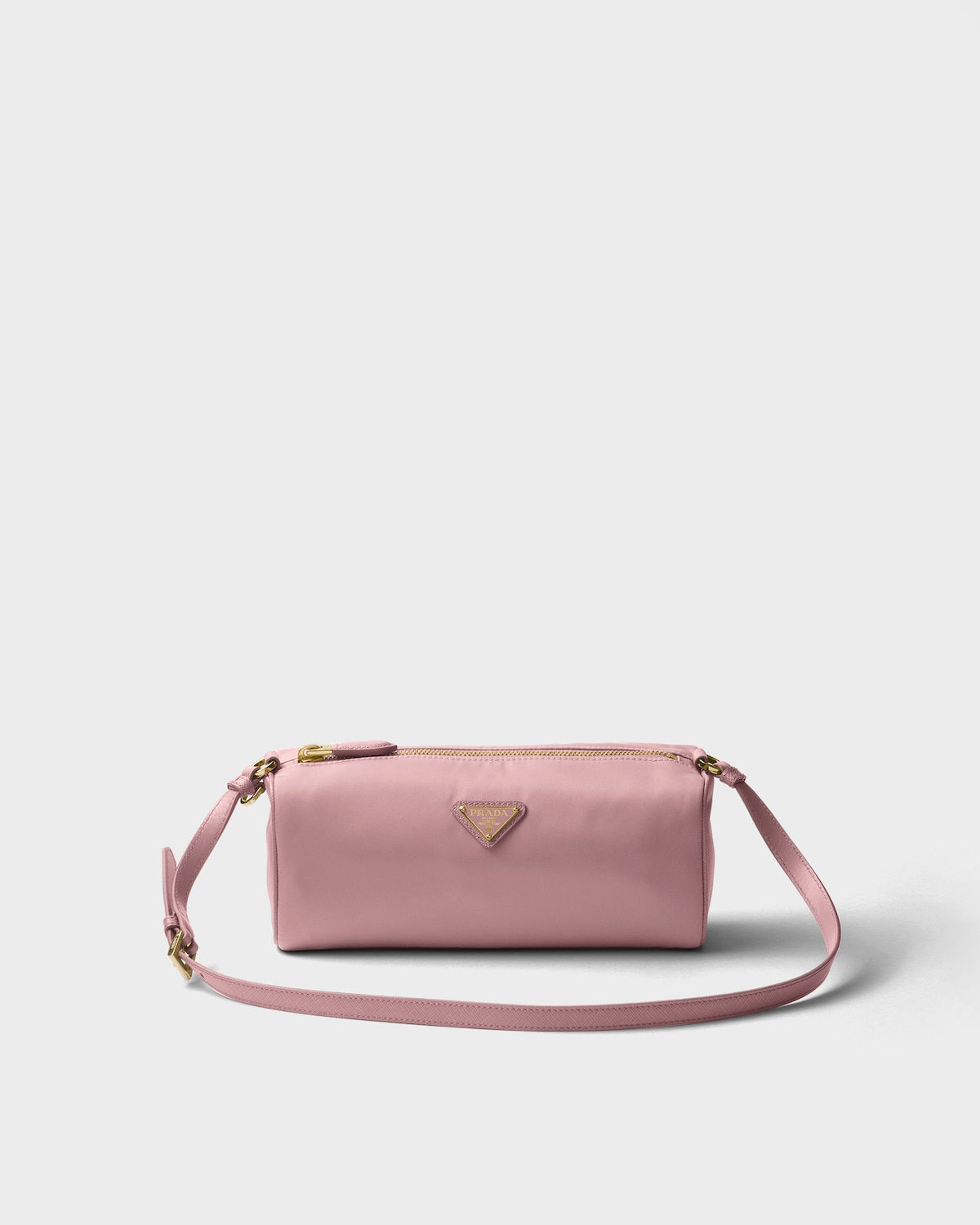 Prada geometric pouch in peach Re-Nylon – front view