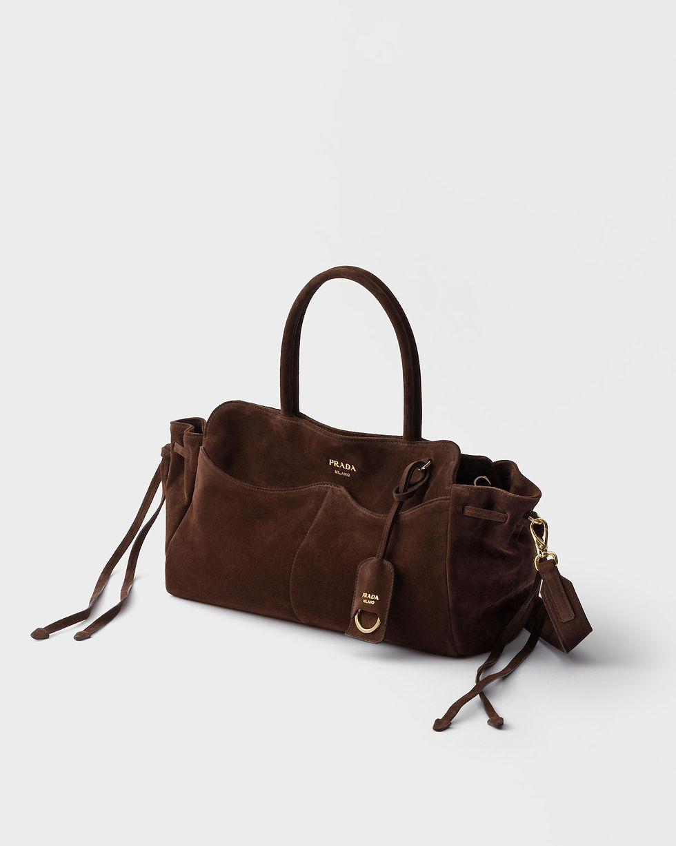 Prada Allusion large bag in dark brown suede – view 2