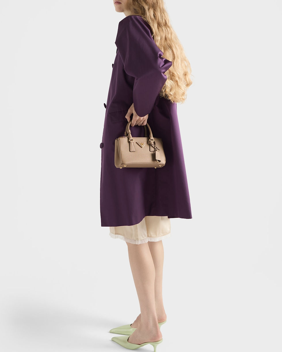 Prada Galleria elongated mini bag in cameo Saffiano leather – view 2