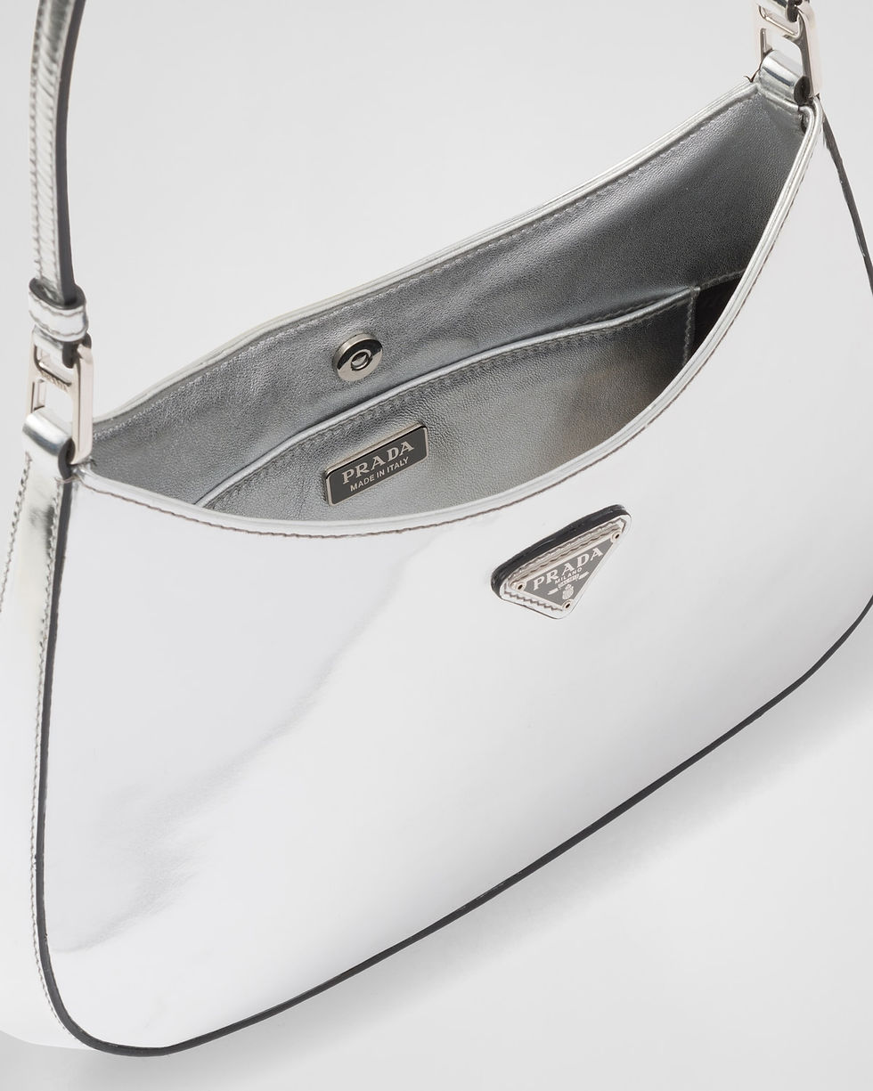 Thumbnail: Prada Cleo hobo bag in silver brushed leather – view 5