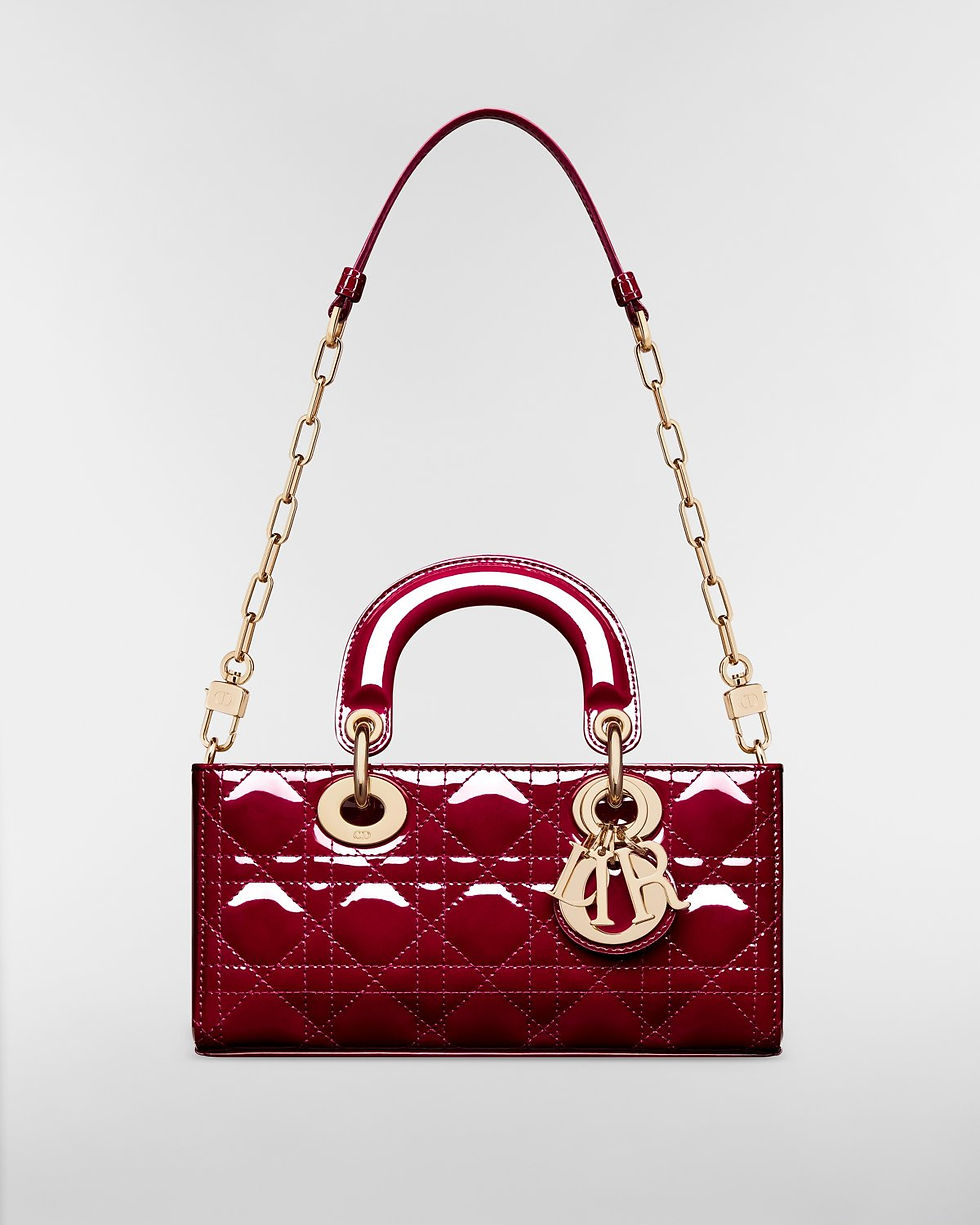 Thumbnail: Dior Small Lady D-Joy bag in cherry red patent Cannage calfskin – view 6
