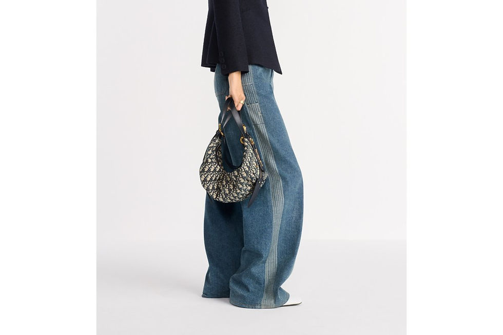 Thumbnail: Dior Medium D-Journey bag in blue Dior Oblique jacquard – view 8