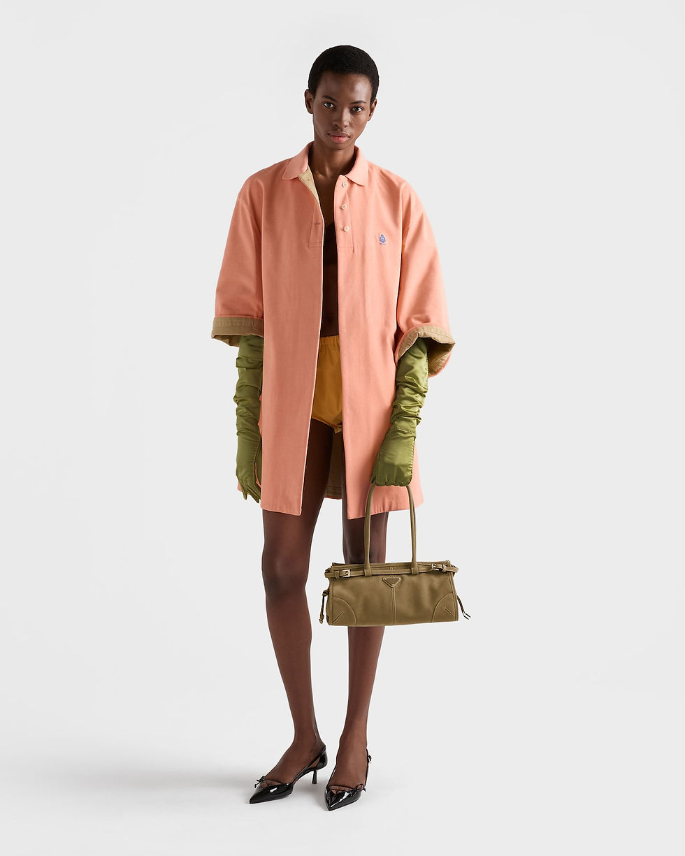 Prada Bonnie Medium bag in desert beige nubuck leather – view 2