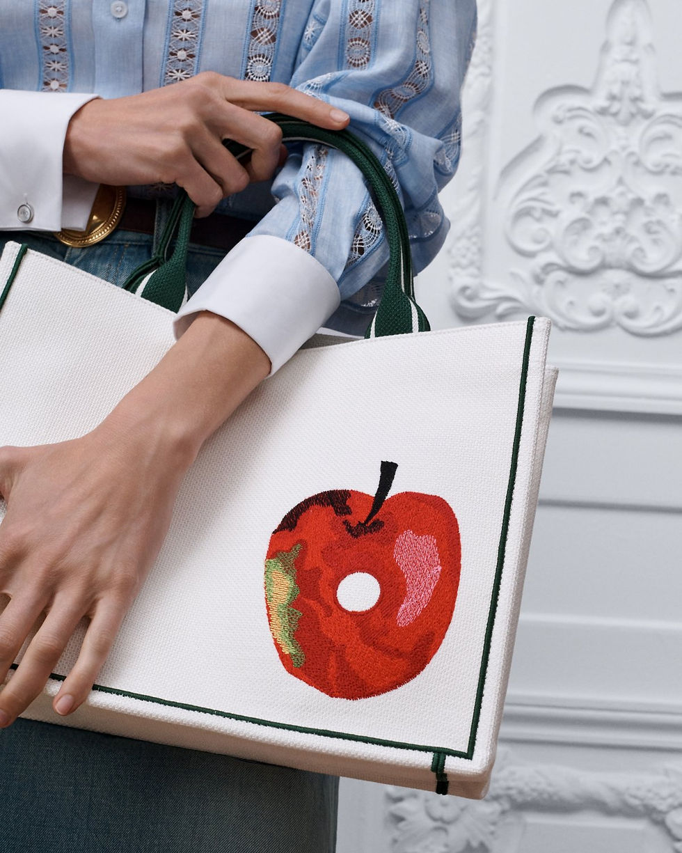 Dior Medium Book Tote in multicolor cotton with The Very Hungry Caterpillar cover – view 2