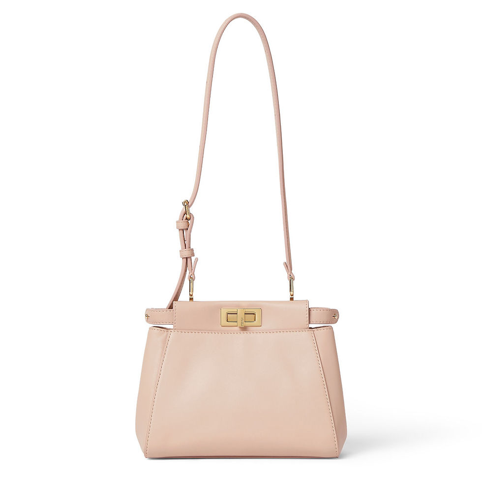 Fendi My Peekaboo XS bag in beige pink calfskin – front view