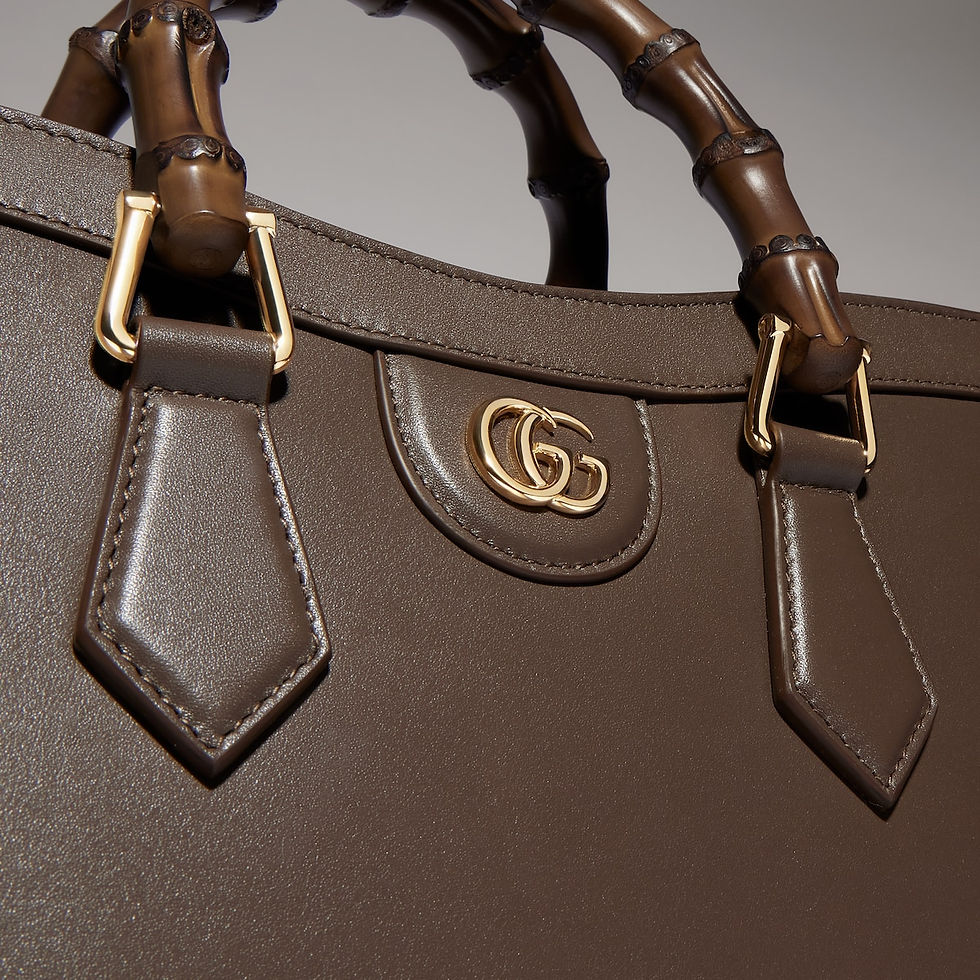Thumbnail: Gucci Diana medium tote bag - dark taupe leather