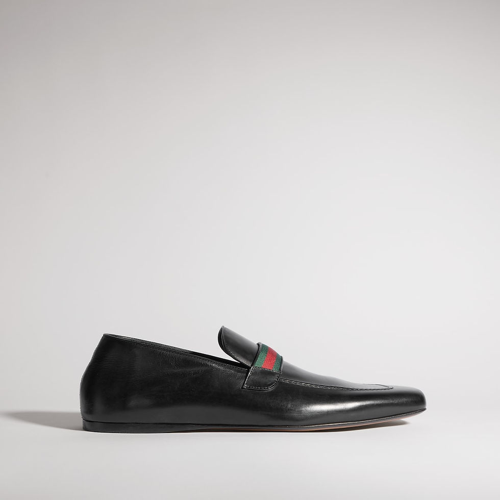 Thumbnail: Gucci Men's loafer with Web - black leather
