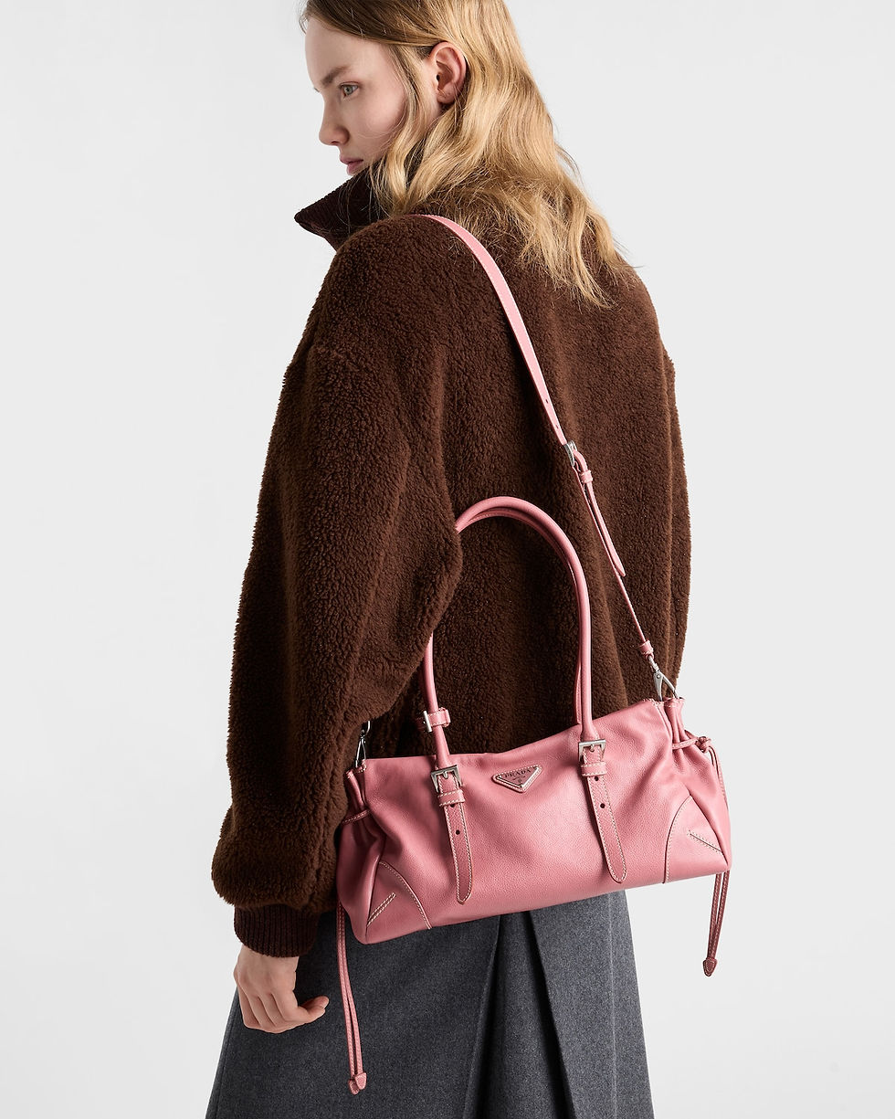 Thumbnail: Prada Karin medium tote bag in lotus pink antiqued leather – view 9