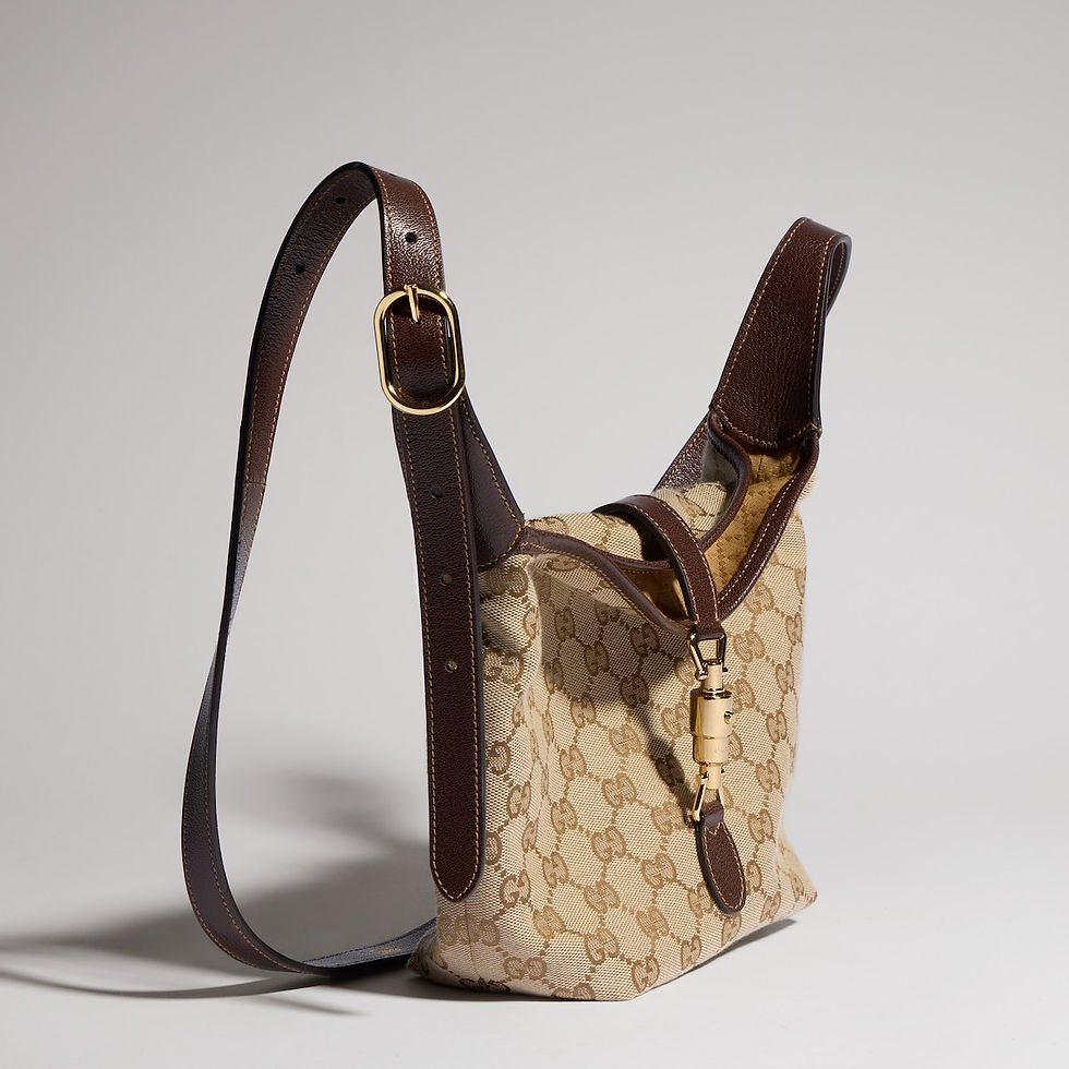 Thumbnail: Gucci GG mini bag with piston closure - sand and brown GG canvas