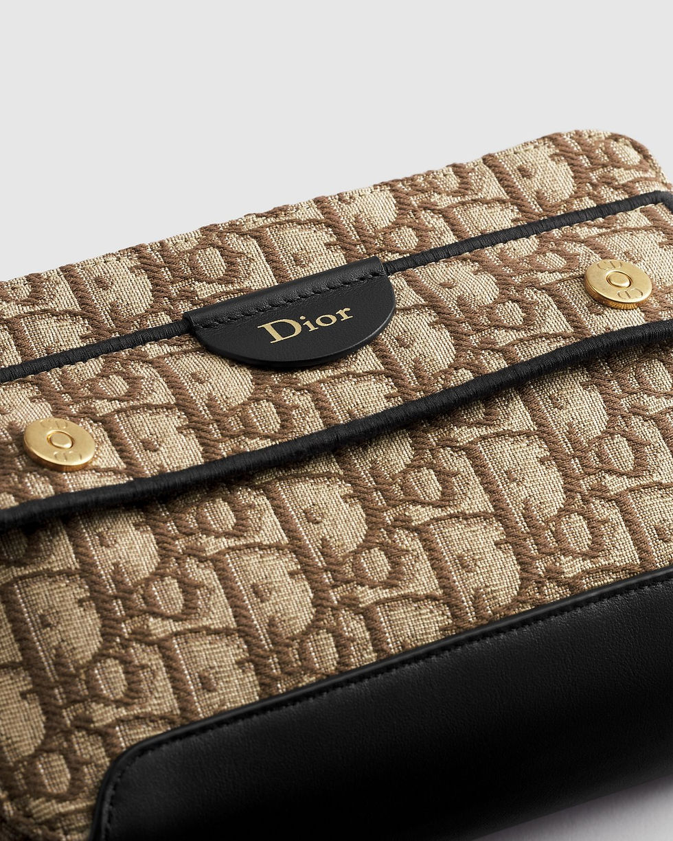 Thumbnail: Dior Mini Pocket Jett Zipped Messenger Bag in Brown Dior Oblique Jacquard – view 5