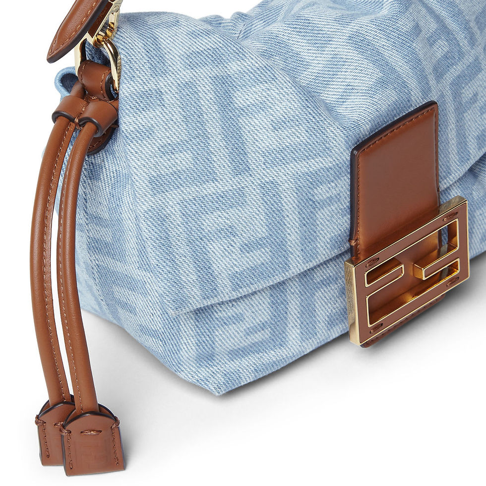 Thumbnail: Fendi Baguette Soft Small bag in light blue FF denim – view 5
