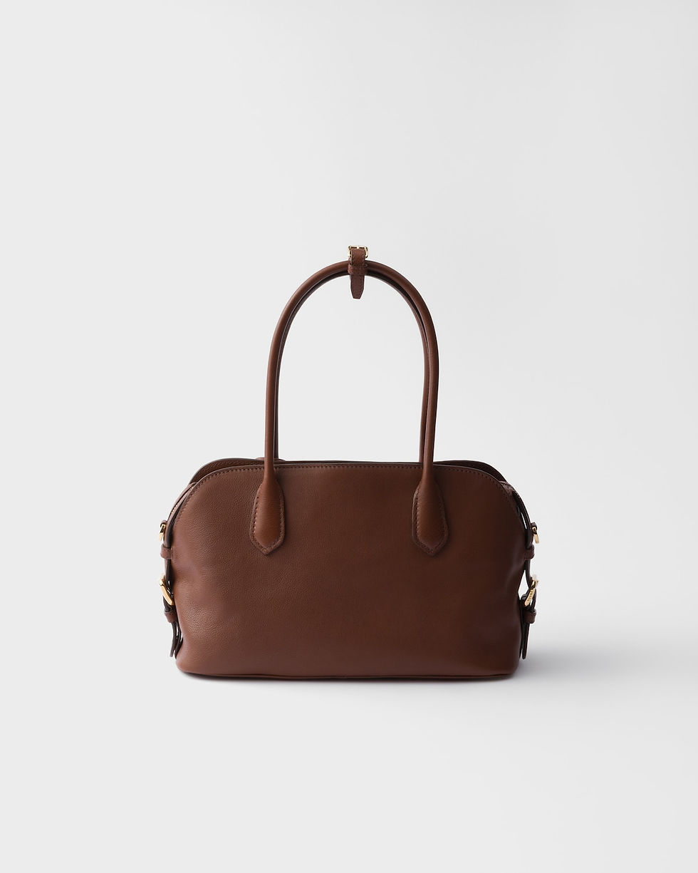 Thumbnail: Prada Signet medium tote bag in chestnut brown calfskin – view 4