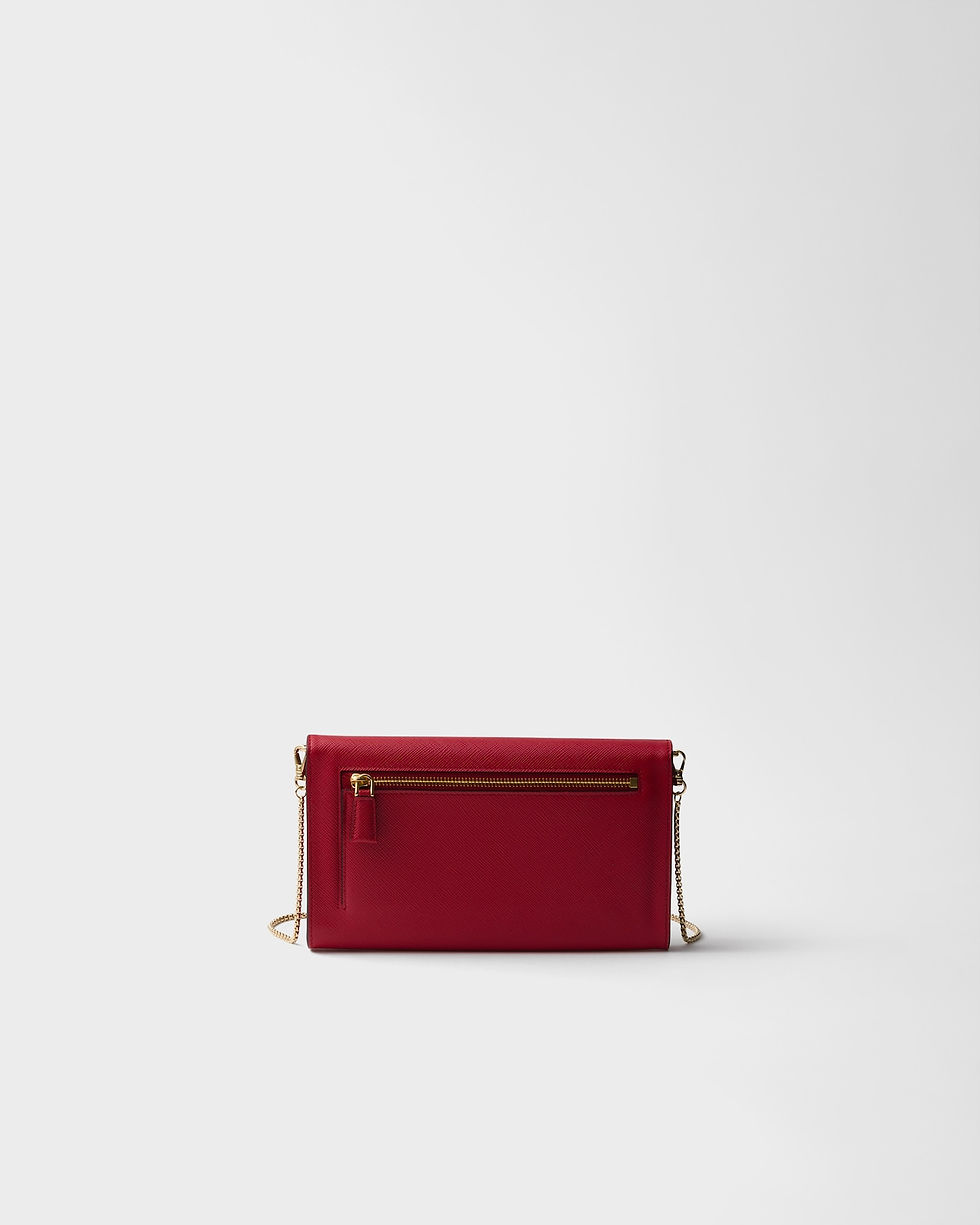 Thumbnail: Prada triangle logo mini bag in fiery red Saffiano leather – view 3